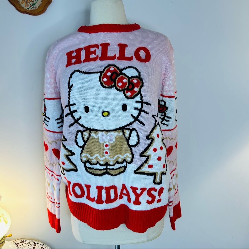 Hello Kitty Festive Sweater - Pink, Red, and White
